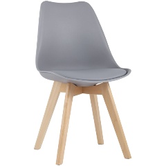 Изображение товара Обеденный стул FRANKFURT NEW с деревяными ножками и экокожей серый