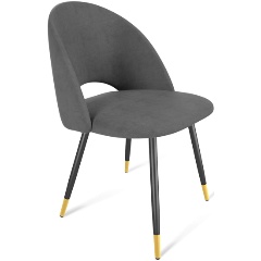 Изображение товара Стул обеденный SHEFFILTON SHT-ST34/S95-1 платиново-серый/черный муар/золото