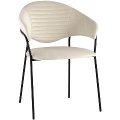 Изображение товара Обеденный стул Алексис из велюра с черным каркасом бежевый