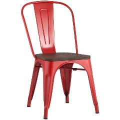 Изображение товара Стул обеденный STOOL GROUP TOLIX красный глянцевый + темное дерево.