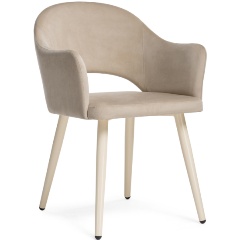 Изображение товара Стул обеденный WOODVILLE Апри микровелюр 05 / бежевый глянец
