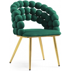 Изображение товара Стул обеденный WOODVILLE на металлокаркасе Ball green / gold