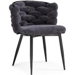 Изображение товара Обеденный стул WOODVILLE Rendi с металлокаркасом и тканью серый черный