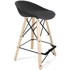 Изображение товара Стул полубарный SHT-ST19/S80-1 черный/прозрачный лак/черный