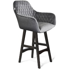 Изображение товара Стул полубарный SHT-ST38/S65-1 угольно-серый/венге