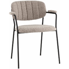 Изображение товара Стул обеденный STOOL GROUP Стул Кэрол, букле серый, черные ножки