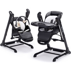 Изображение товара Стульчик для кормления Nuovita Unico lux Nero с электронным устройством качения Nero, Nero/Черный, Черный