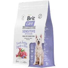 Изображение товара Корм сухой BRIT CARE Dog Adult Sensitive Healthy Digestion Чувствительное пищеварение для взрослых собак всех пород с рисом, индейкой и ягнёнком 3 кг