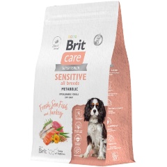 Изображение товара Корм сухой BRIT CARE Dog Adult Sensitive Metabolic Улучшенный обмен веществ для взрослых собак с морской рыбой и индейкой 3 кг
