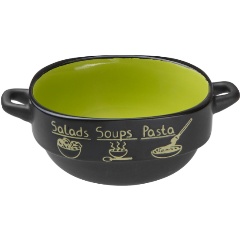 Изображение товара Супница керамическая, 140 мм, круглая, серия Харчо, черно-зеленая, PERFECTO LINEA (700 мл) (18-416513)
