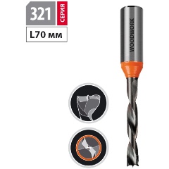 Изображение товара Сверло присадочное левое монолитное глухое WOODWORK 321.050.L, 5х70х10