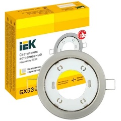 Изображение товара Встраиваемый светильник IEK GX53 точечный встраив. матов. хром., LUVB0-GX53-1-K27