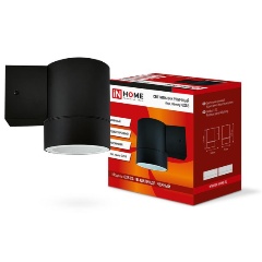 Изображение товара Уличный настенный светильник GX53S-1B-ЦИЛИНДР 16Вт GX53 IP65 230В уличный односторон. подсветка черн. IN HOME 4690612023519