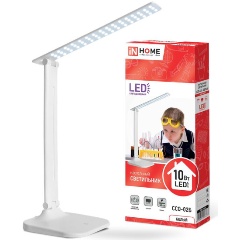 Изображение товара Светильник светодиодный настольный ССО 02Б 10Вт 4000К 625лм сенсор-диммер адаптер бел. IN HOME 4690612013473