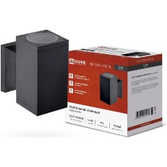 Изображение товара Уличный настенный светильник IN HOME НБУ CUBE-1хA60-BL E27 IP65 под лампу 1хA60 уличный односторонний алюм. черн. 4690612045146