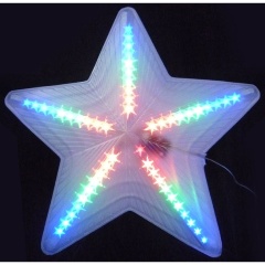 Изображение товара Подвесной светильник Uniel "Звезда". 47х48 см. Подвесная. 45 светодиодов. Красный, зеленый, синий свет. Провод прозрачный