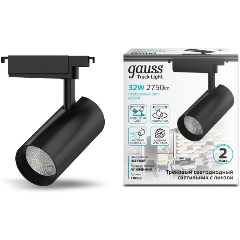 Изображение товара Трековый светильник Gauss цилиндр 32W 2940lm 4000K 220V черный IP20