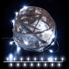 Изображение товара Светодиодная гирлянда Eurosvet Нить Роса 3хАА 400-006 белый