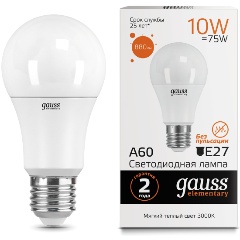 Изображение товара Gauss Elementary LED A60 E27 10W 3000K