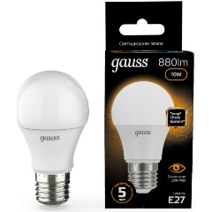 Изображение товара Gauss LED A60 10W E27 3000K