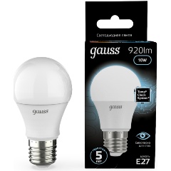 Изображение товара Gauss LED A60 10W E27 4100K