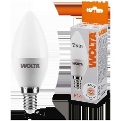 Изображение товара Светодиодная лампа WOLTA 25SC7.5E14 7.5 Вт 675 лм светлый цоколь Е14