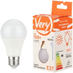 Изображение товара Светодиодная лапма Very груша A60, 15Вт, 6500К, E27, (шт.) 89-1-27-156