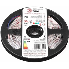 Изображение товара Светодиодная лента ЭРА 7,2W/m 30LED/m 5050SMD RGB 5M LS5050-7,2-30-12-RGB-IP20-1 year-5m Б0035602