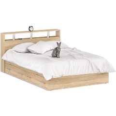 Изображение товара Кровать СВК с ящиками Камелия 1400 цвет дуб сонома