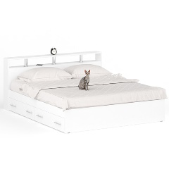 Изображение товара Кровать СВК с ящиками Камелия 1800 цвет белый