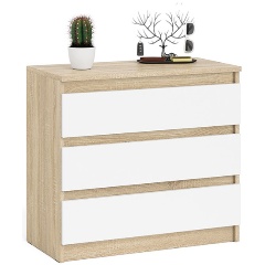 Изображение товара Комод СВК Мори МК800.1, цвет дуб сонома/белый, ШхГхВ 80,4х41х73 см.