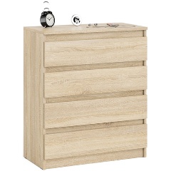 Изображение товара Комод СВК Мори МК800.4, цвет дуб сонома, ШхГхВ 80,4х41х94 см.