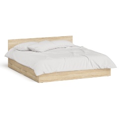 Изображение товара Кровать СВК Мори с ящиками 1800, цвет дуб сонома, ШхГхВ 183,5х203,5х70 см., сп.м. 1800х2000 мм.