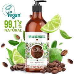 Изображение товара Гель для душа SYNERGETIC Кофе и зеленый лайм, 750 мл