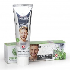 Изображение товара Зубная паста SYNERGETIC комплексное укрепление 100 г натуральная без фтора