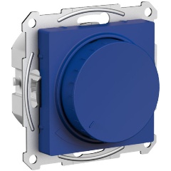 Изображение товара Светорегулятор (диммер) Systeme Electric (Schneider Electric) AtlasDesign повор-нажим, LED, RC, 400Вт, мех., Аквамарин, ATN001123