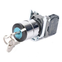 Изображение товара Переключатель модульный SYSTEME ELECTRIC (SCHNEIDER ELECTRIC) SB4 в сборе 22мм 2поз. с фиксацией ключ 1пол 1НО, SB4BG21