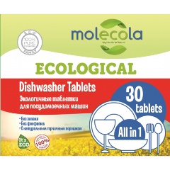 Изображение товара Таблетки для посудомоечных машин MOLECOLA экологичные, 30 шт