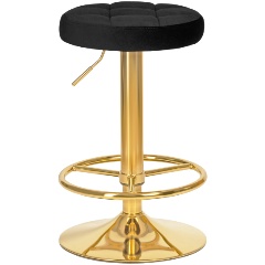 Изображение товара Табурет барный DOBRIN BRUNO GOLD (черный велюр (MJ9-101))