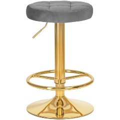 Изображение товара Табурет барный DOBRIN BRUNO GOLD (серый велюр (MJ9-75))