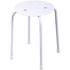 Изображение товара Табурет Nika с пластмассовым сиденьем разборный ТП03/Б молочный (белый)/матовый белый