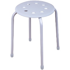 Изображение товара Табурет Nika с пластмассовым сиденьем разборный ТП03/С светло-серый/матовый серый