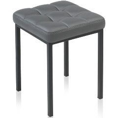 Изображение товара Табурет WOODVILLE деревянный Байя кожзам темно-серый / черный матовый