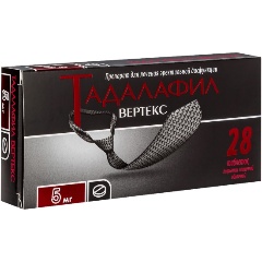 Изображение товара Лекарственное средство Тадалафил Вертекс таблетки п/о плён. 5мг №28