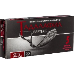 Изображение товара Тадалафил Вертекс 20 мг таблетки для эректильной дисфункции и гиперплазии