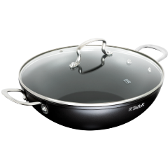 Изображение товара Сковорода Вок TalleR Итан 30 см, с крышкой, алюминий, черный (TR-44199)