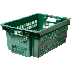 Изображение товара Ящик полимерный ТАРА 600х400х250 "Север помнит" перфорированный зеленый