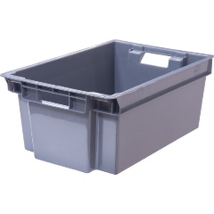 Изображение товара Ящик полимерный ТАРА 600х400х250 "Север помнит" сплошной серый