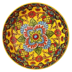 Изображение товара Керамическая тарелка Homium Kitchen Маракеш 20.5 см желтая восточный орнамент