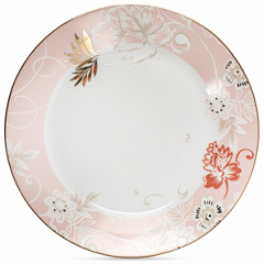 Изображение товара Тарелка обеденная FIORETTA DANIELLA 24 см, фарфор, розовый (TDP755)